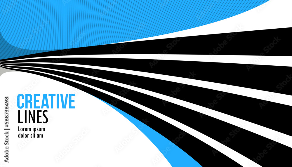 Aufkleber 3d lines in motion vector abstract background, creative and dimensional curved stripes dynamic compo