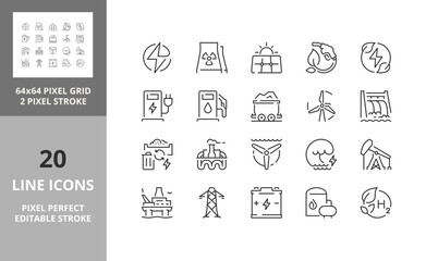 energy 64px and 256px editable vector set