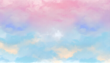 Obraz na płótnie Canvas Hand-Painted Watercolor Sky Background