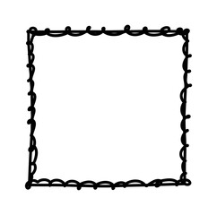 Doodle picture frame. Hand drawn vintage sketchy shape. Vector collection