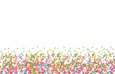 Real colorful paper confetti isolated on transparent background. Multicolored party decorations.