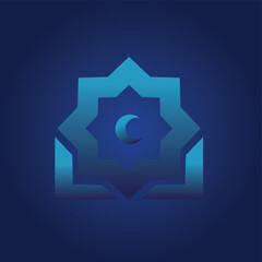 Islamic logo collection concept modern islamic banner collection, fasting, web, poster, flyer, advertising illustration