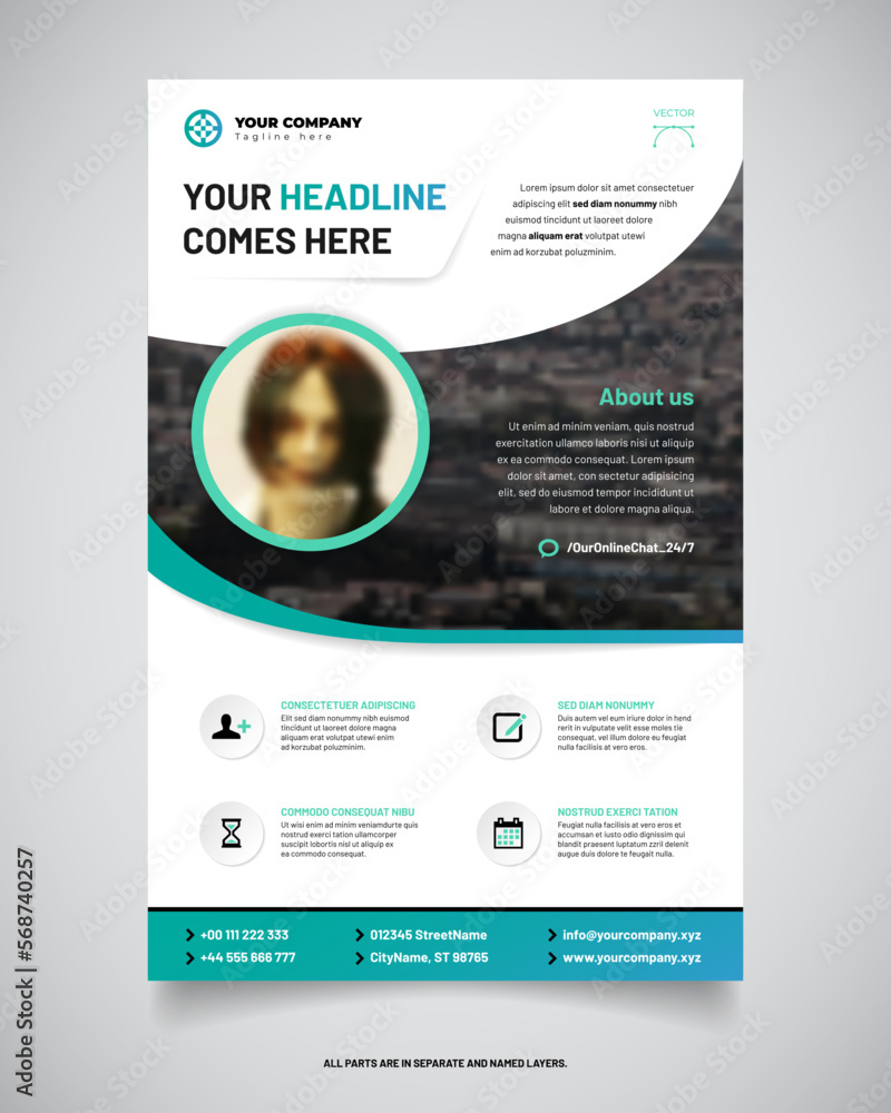 Poster modern layout template for your leaflet etc.