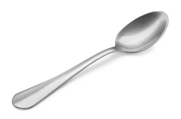 New clean shiny spoon isolated on white