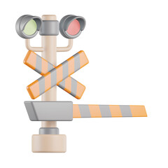 Fototapeta premium Railroad Barrier 3D Icon