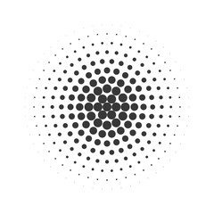 Circle halftone set. Modern dotted circles halftones. Black dotwork gradients. Vector illustration.