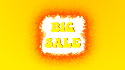 Big Sale Animated Text Shopping Poster or banner with saber effect  on yellow background gradient. Special Offer Sale campaign or promotion.