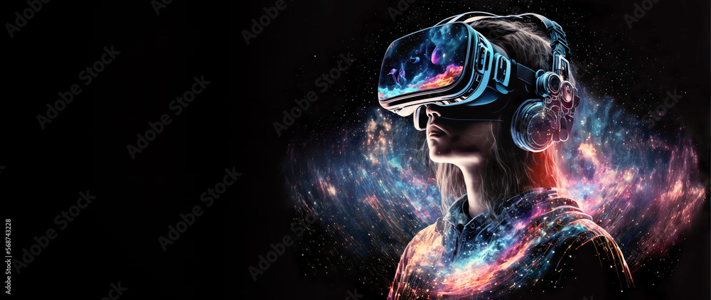 Aufkleber artificial intelligence a humanoid cyber girl with technology smart robot ai , generative ai