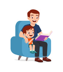 parent read book to kid and feel happy