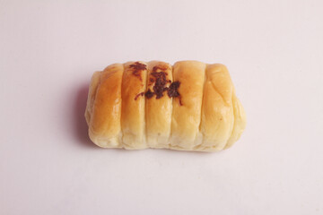 sweet bun on white background