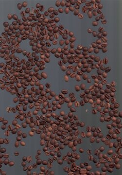 Scanned coffee beans, coffee background