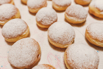 close up of donuts on a plate