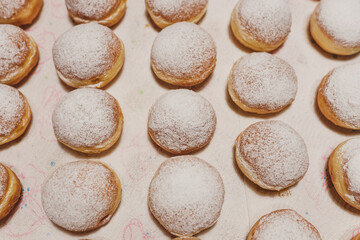 close up of donuts on a plate