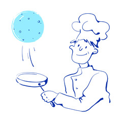 chef making pancakes