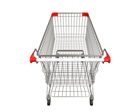 Empty shopping cart on transparent background, PNG file