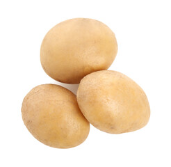 Tasty fresh potatoes on white background, top view