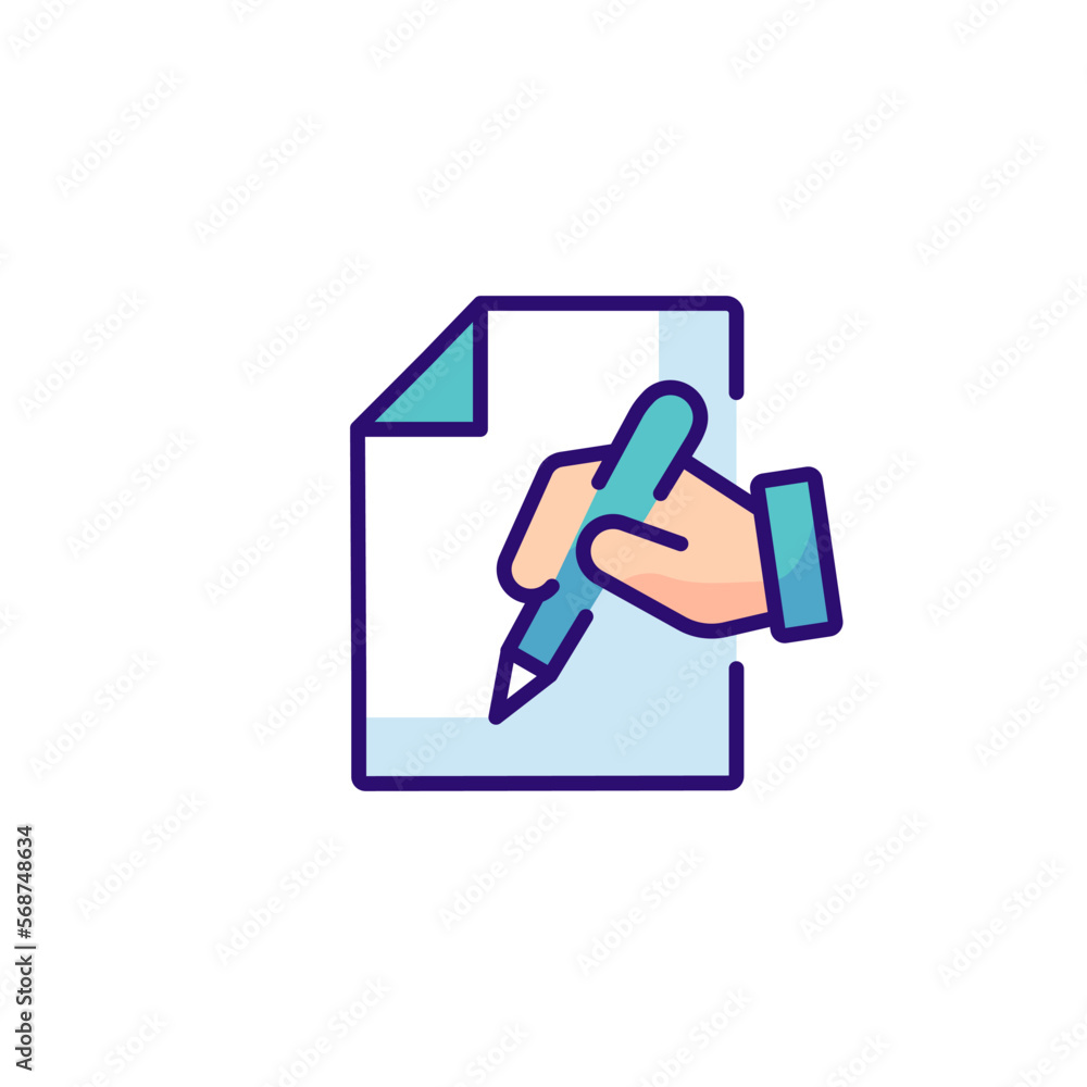 Poster finding and choosing house linear rgb color icon. real estate. thin line customizable illustration. 