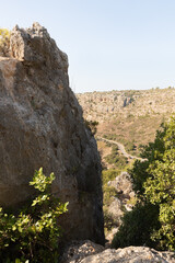 Bizarre  natural curves of rocks in the Carmel forest near Haifa city in northern Israel