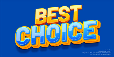 Realistic best choice sale template with editable 3d text style