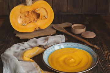 pumpkin soup with mushrooms