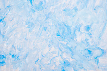 Abstract marble blue pastel color paint texture background with light reflections.