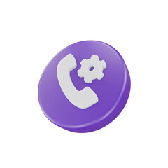 3D Realistic setting phone call Icon For Web Mobile App Social Media Promotion
