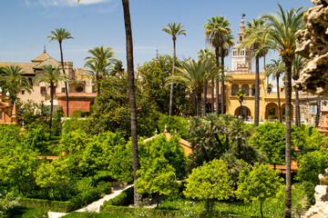 Fototapeta na wymiar gardens of the royale palace in sevilla