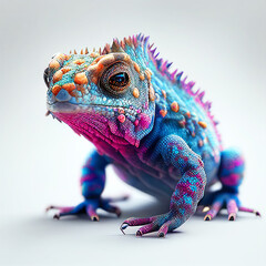 Abstract Lizard Character, colorful and cute animal, Generative AI