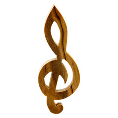 one wooden music note or note key