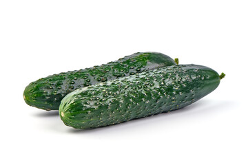 Cucumbers, isolated on white background. High resolution image.
