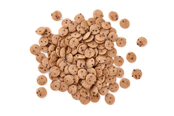 Traditional breakfast cereal, isolated on white background.