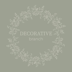
Elegant frame, background, floral wreath, circular monogram with hand drawn wild herbs and flowers. Vector vintage botanical illustration for invitation or wedding decor, logo, label, branding, busin