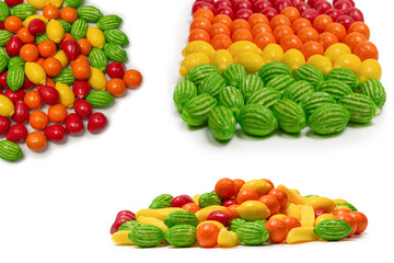 Chewing gums isolated on white background.