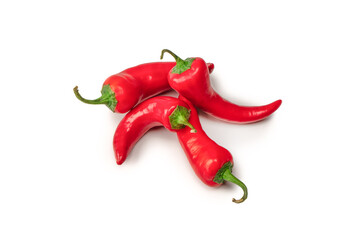 Red hot chili pepper isolated on a white background.