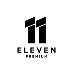 Eleven Initial number 11 icon design logo minimal template