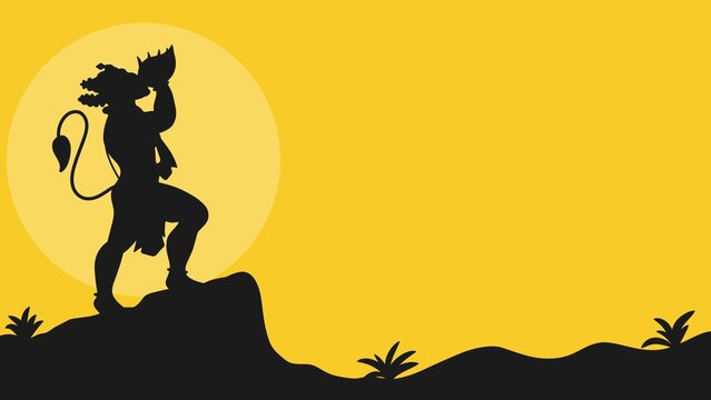 Lord Hanuman silhouette banner, hanuman jayanti