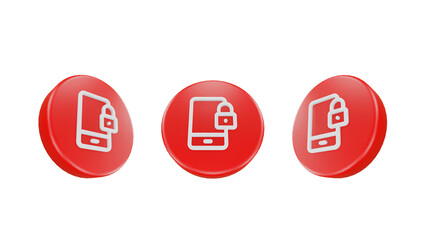 3D Realistic smartphone padlock lock Icon For Web Mobile App Social Media Promotion