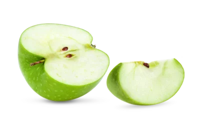 Fotobehang green apple isolated on transparent png © supamas