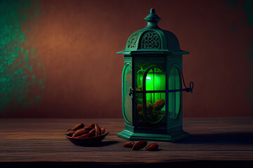 lantern, candle lamp concept for islamic celebration day ramadan kareem or eid al fitr adha. Generative Ai