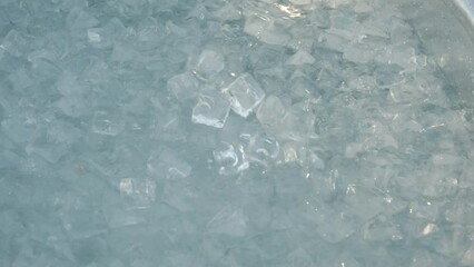 Man preparing ice bath.