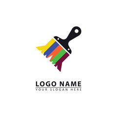 brush colorful logo icon vector.