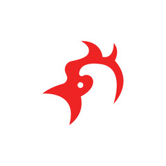 chicken head vector simple logo icon.