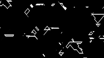 VJ グリッチ ノイズ シンプル 白黒 黒背景 [別Verあり]