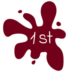 Ordinal number 1st in the blot. Vector illustration