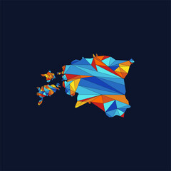 map estonia country geometric illustration design