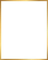 Rectangle golden frame isolated on transparent background, 4 :5 scale ratio border design for invitation, postcard,card, PNG