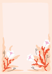 Abstract floral card illustration - Modern illustration - Botanical artwork - Flat vector - Spring Illustration - poster
