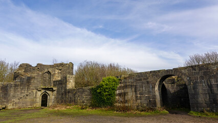 Fototapeta premium Liverpool castle in ruins, a replica of a castle which once stood in Liverpool city center 