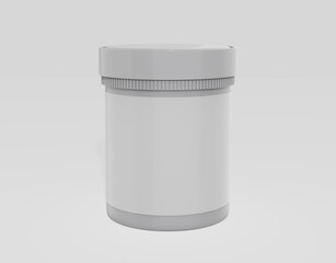 cosmetic jar mockup isolated on white background. 3d illustration