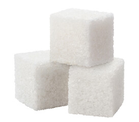 White sugar cubes cut out